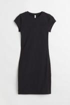 H & M - Cotton Bodycon Dress - Black