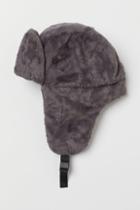 H & M - Padded Earflap Hat - Gray