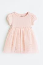 H & M - Tulle Dress With Bodysuit - Pink