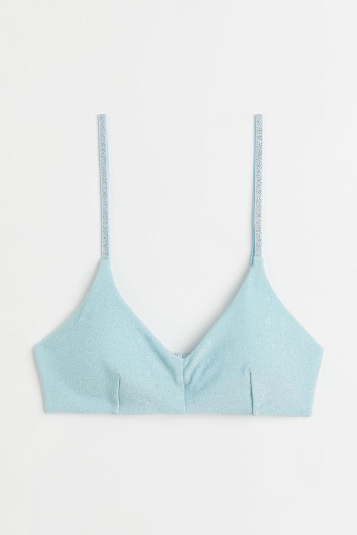 H & M - Padded Bikini Top - Turquoise
