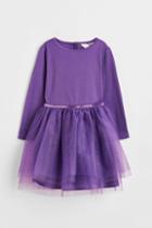 H & M - Tulle-skirt Dress - Purple