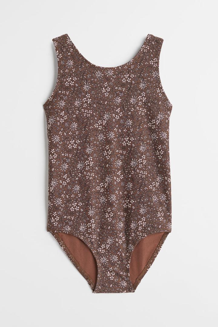 H & M - Patterned Swimsuit - Beige