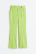H & M - Flared Twill Pants - Green