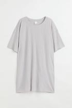 H & M - Ribbed Jersey T-shirt - Gray