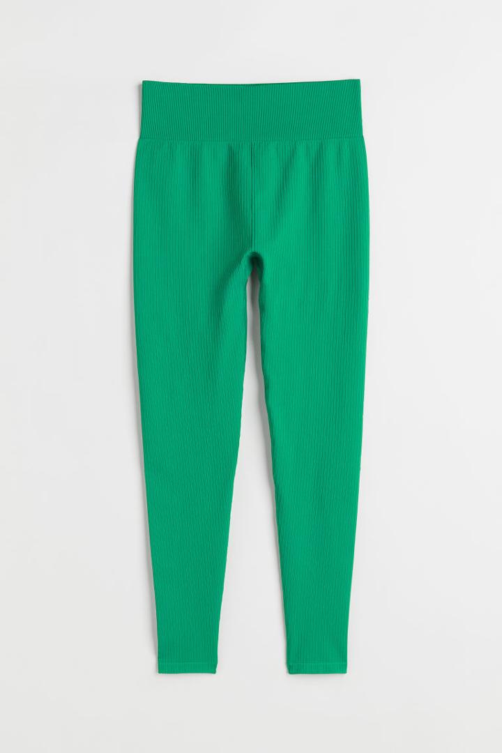 H & M - Seamless Sports Leggings - Green