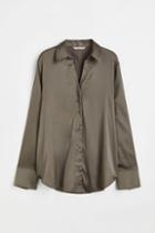 H & M - V-neck Blouse - Gray