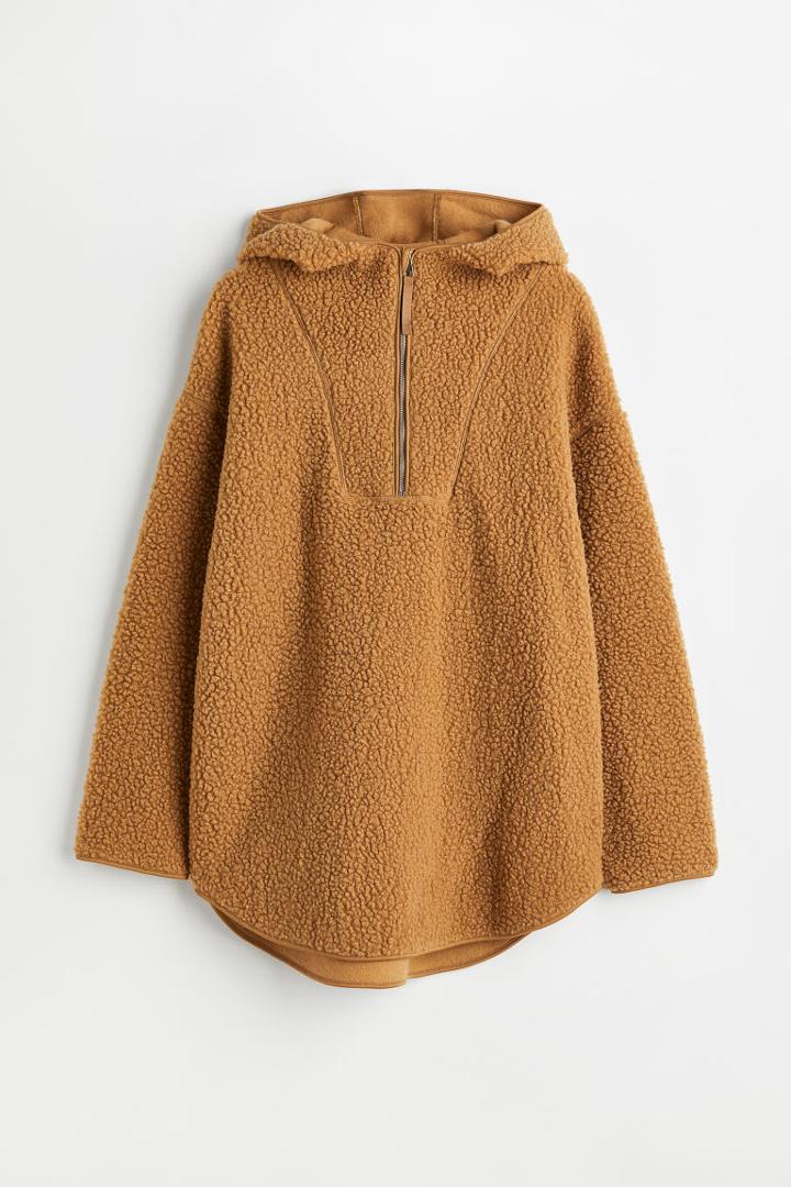 H & M - H & M+ Oversized Fleece Hoodie - Beige