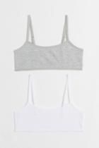 H & M - 2-pack Short Jersey Tops - Gray