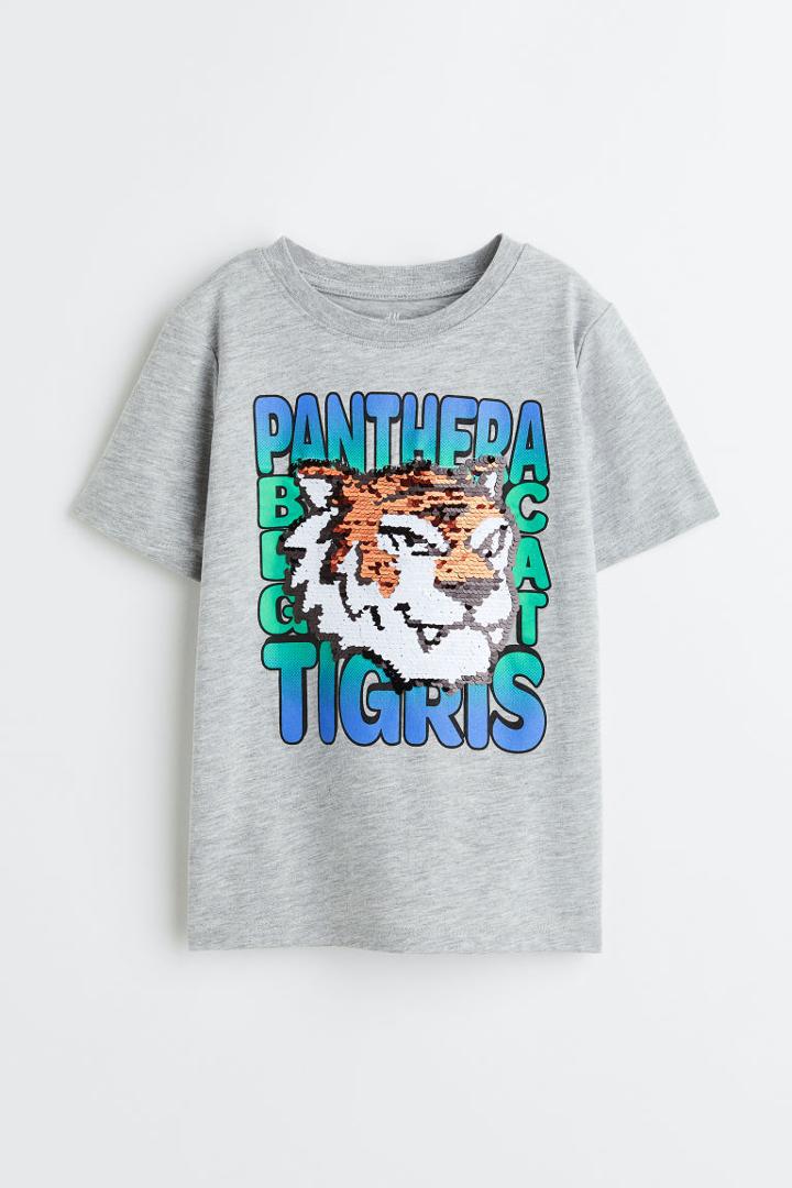 H & M - Interactive-design T-shirt - Gray