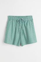 H & M - Cotton Pull-on Shorts - Green