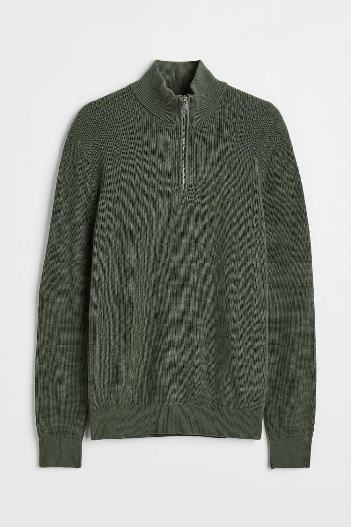H & M - Slim Fit Sweater - Green
