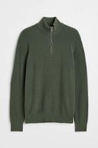 H & M - Slim Fit Sweater - Green