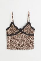 H & M - Lace-detail Top - Beige