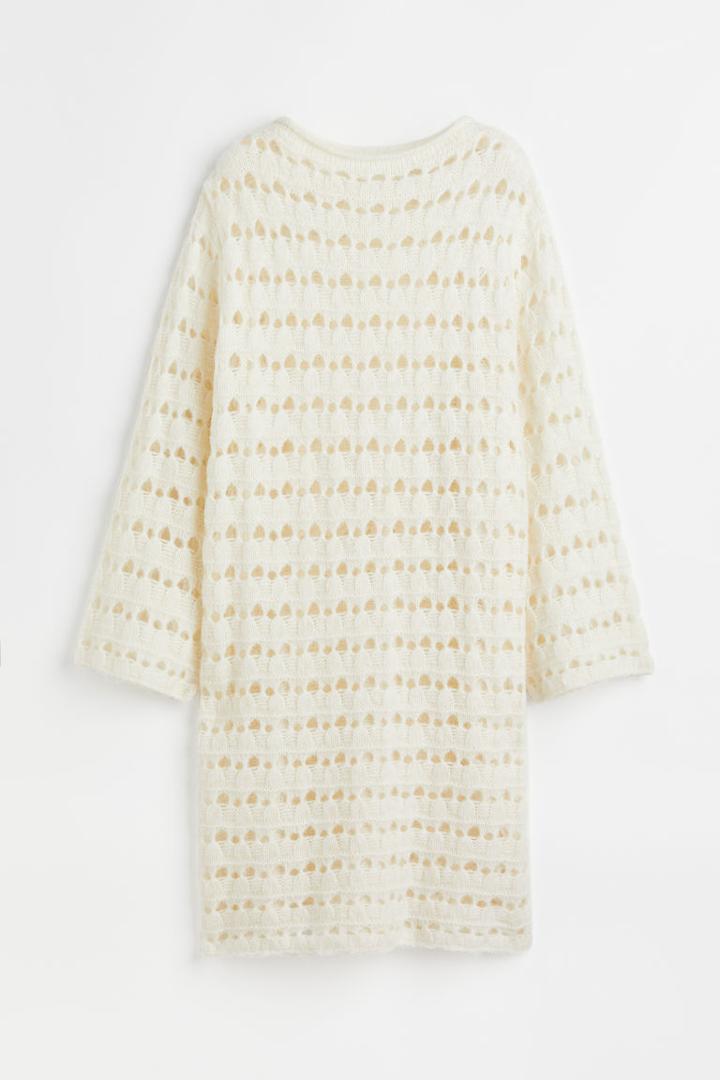 H & M - Pointelle-knit Dress - White