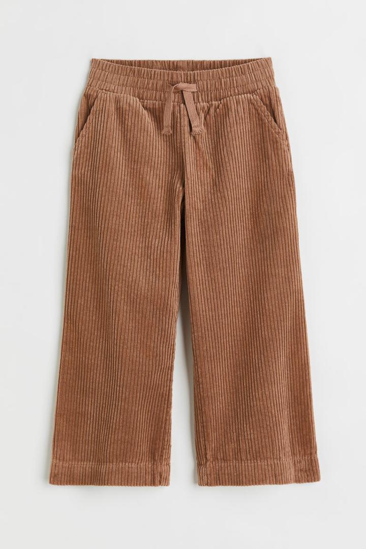 H & M - Cotton Corduroy Joggers - Beige
