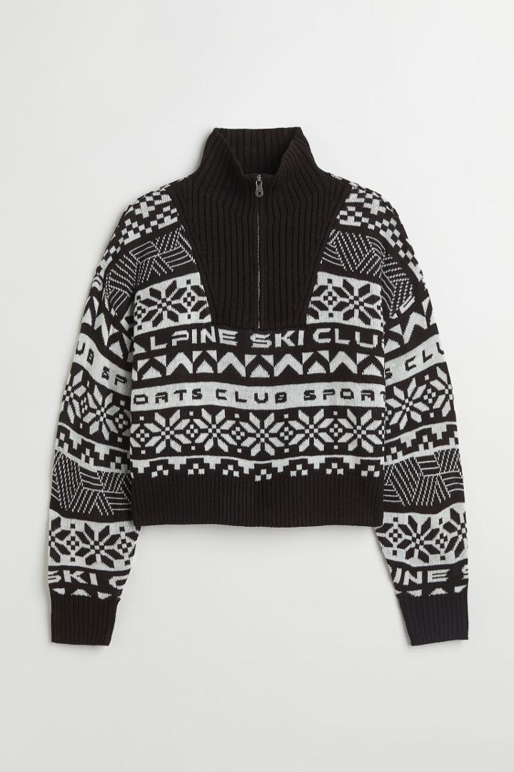 H & M - H & M+ Jacquard-knit Sweater - White
