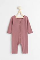 H & M - Rib-knit Cotton Jumpsuit - Pink