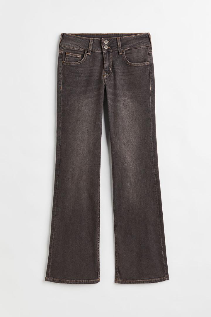 H & M - Flared Low Jeans - Beige