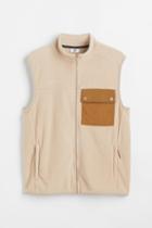H & M - Fleece Outdoor Vest - Beige