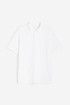 H & M - Regular Fit Cotton Polo Shirt - White