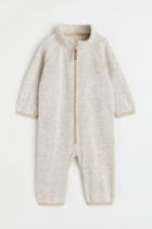 H & M - Knit Fleece Jumpsuit - Beige