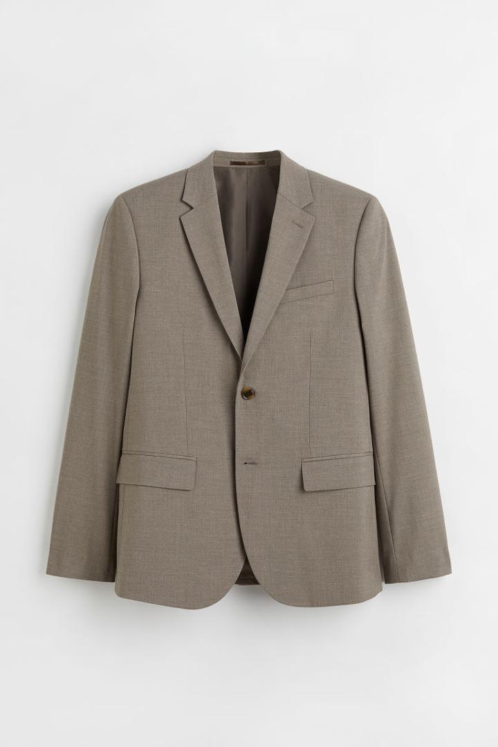 H & M - Skinny Fit Blazer - Brown