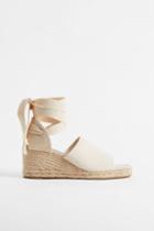 H & M - Wedge-heel Espadrille Sandals - White