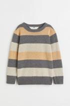 H & M - Jacquard-knit Cotton Sweater - Gray