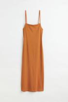 H & M - Open-backed Ribbed Jersey Dress - Beige