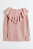 H & M - Mama Ruffle-trimmed Sweater - Orange