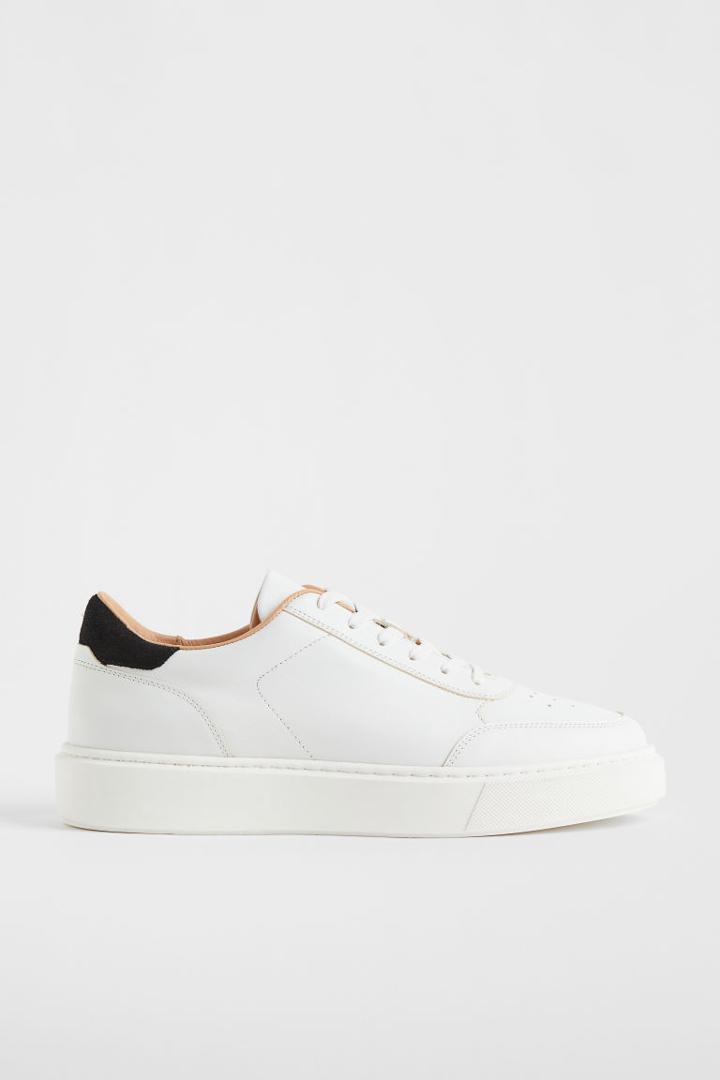 H & M - Leather Sneakers - White