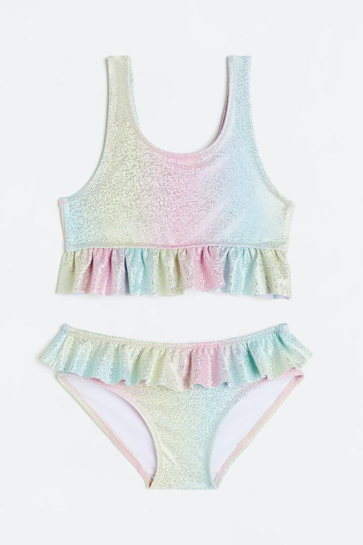 H & M - Bikini With Flounces - Pink