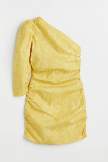 H & M - One-shoulder Dress - Yellow