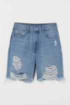 H & M - High Waist Bermuda Shorts - Blue