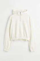 H & M - Half-zip Sports Hoodie - White