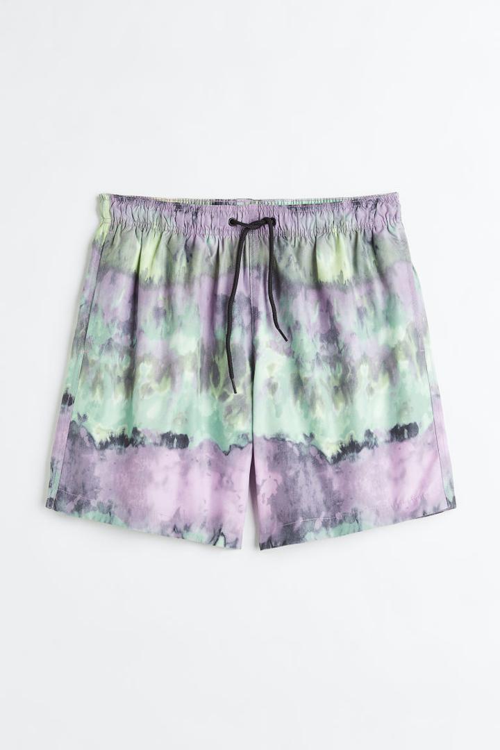 H & M - Patterned Swim Shorts - Purple
