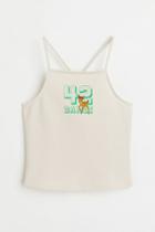 H & M - Printed Camisole Top - Beige