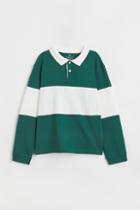 H & M - Cotton Rugby Shirt - Green