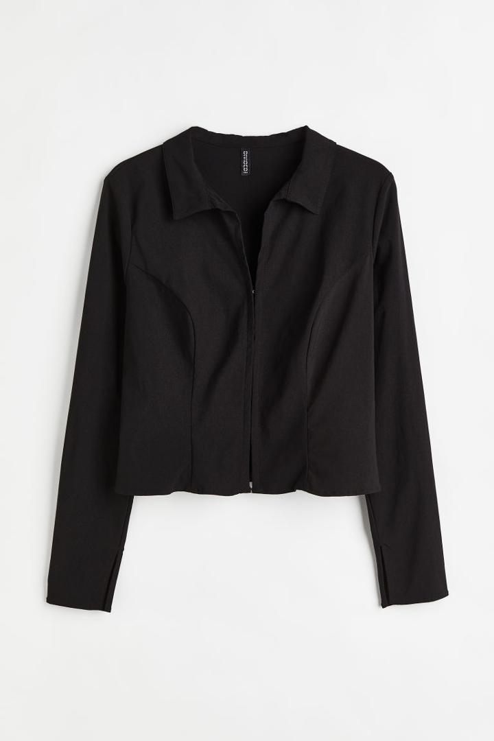 H & M - Fitted Twill Shirt - White