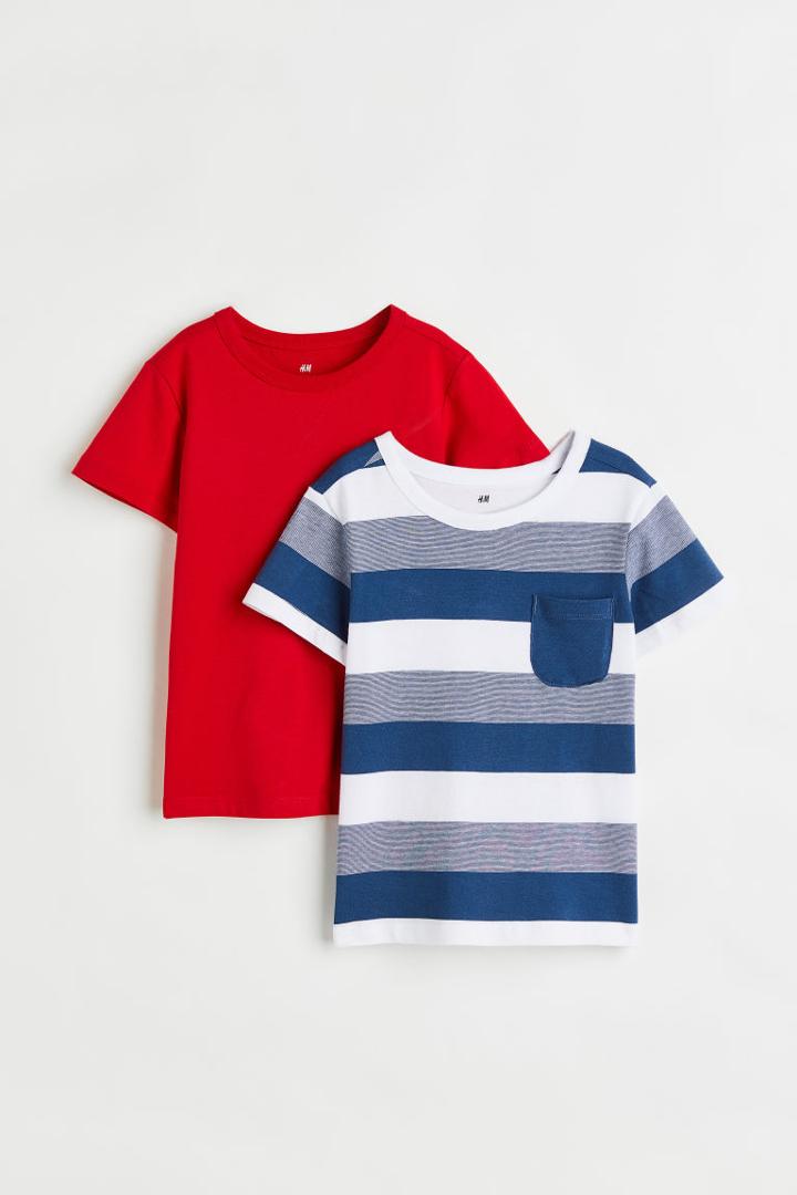 H & M - 2-pack Cotton T-shirts - Red