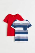 H & M - 2-pack Cotton T-shirts - Red