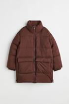H & M - Puffer Jacket With Zipper - Brown