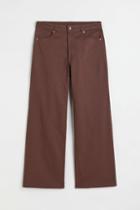 H & M - H & M+ Wide-leg Twill Pants - Brown