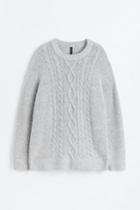 H & M - H & M+ Oversized Cable-knit Sweater - Gray
