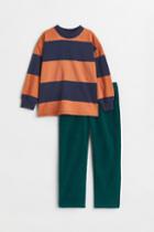 H & M - 2-piece Cotton Shirt And Pants Set - Green