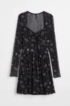 H & M - Glittery Mesh Dress - Black