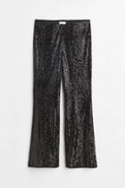 H & M - H & M+ Flared Sequined Pants - Black