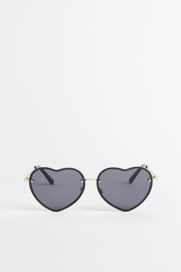 H & M - Heart-shaped Sunglasses - Gold
