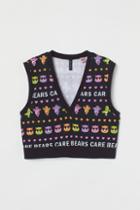 H & M - Printed Sweater Vest - Black