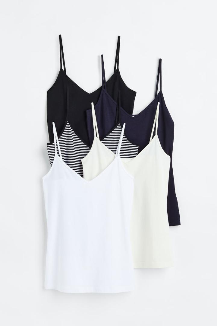H & M - 5-pack Camisole Tops - Blue